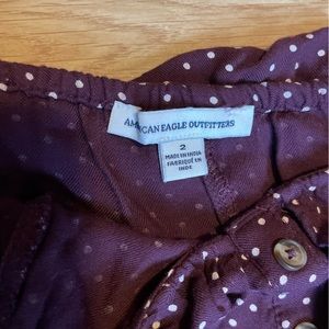 American Eagle sundress. Color: maroon with white polka dots